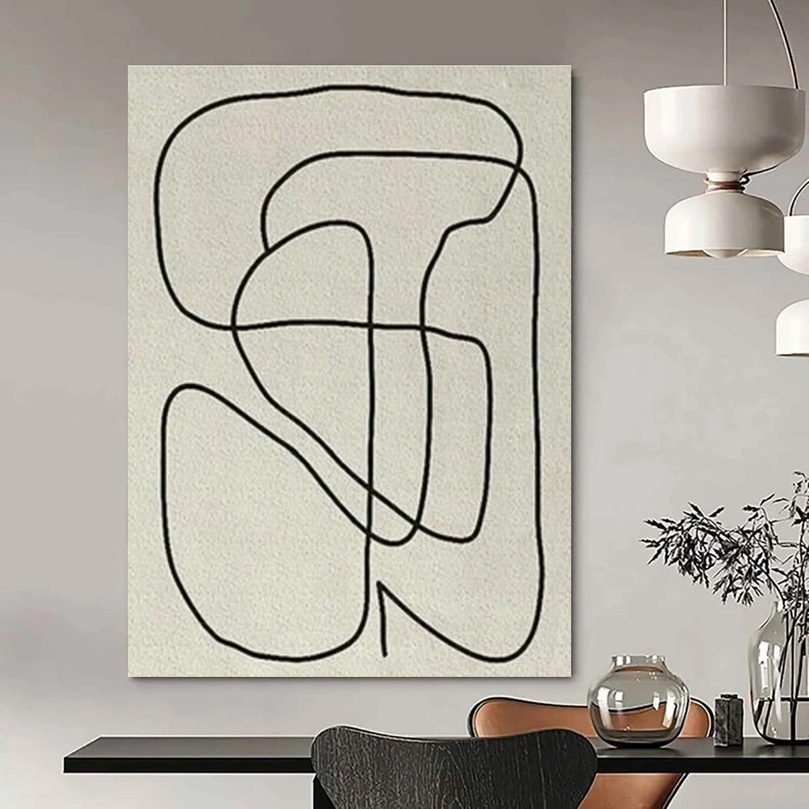 Handmade Extra - Large Abstract Art for Office & Cottage Living Room DLZ1143