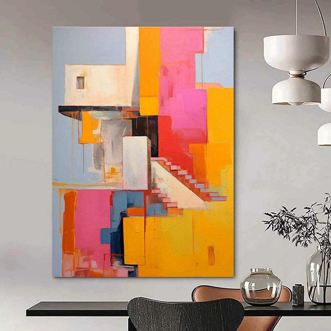 Hand - Painted Grand - Sized Abstract Creation for Dining Room & Bedroom DLZ1330