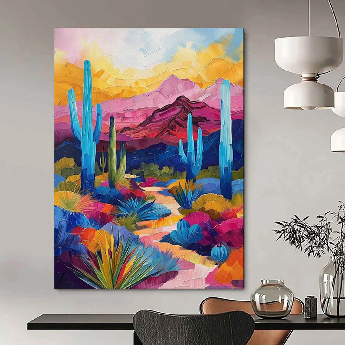 Oversized Tailored Abstract Canvas for Office & Dining Room DLZ2256