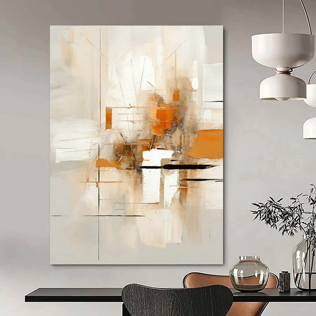 Original Handmade Abstract Painting for Dining Room Herb Garden Wall and Entryway Plant Stand Area DLZ1705