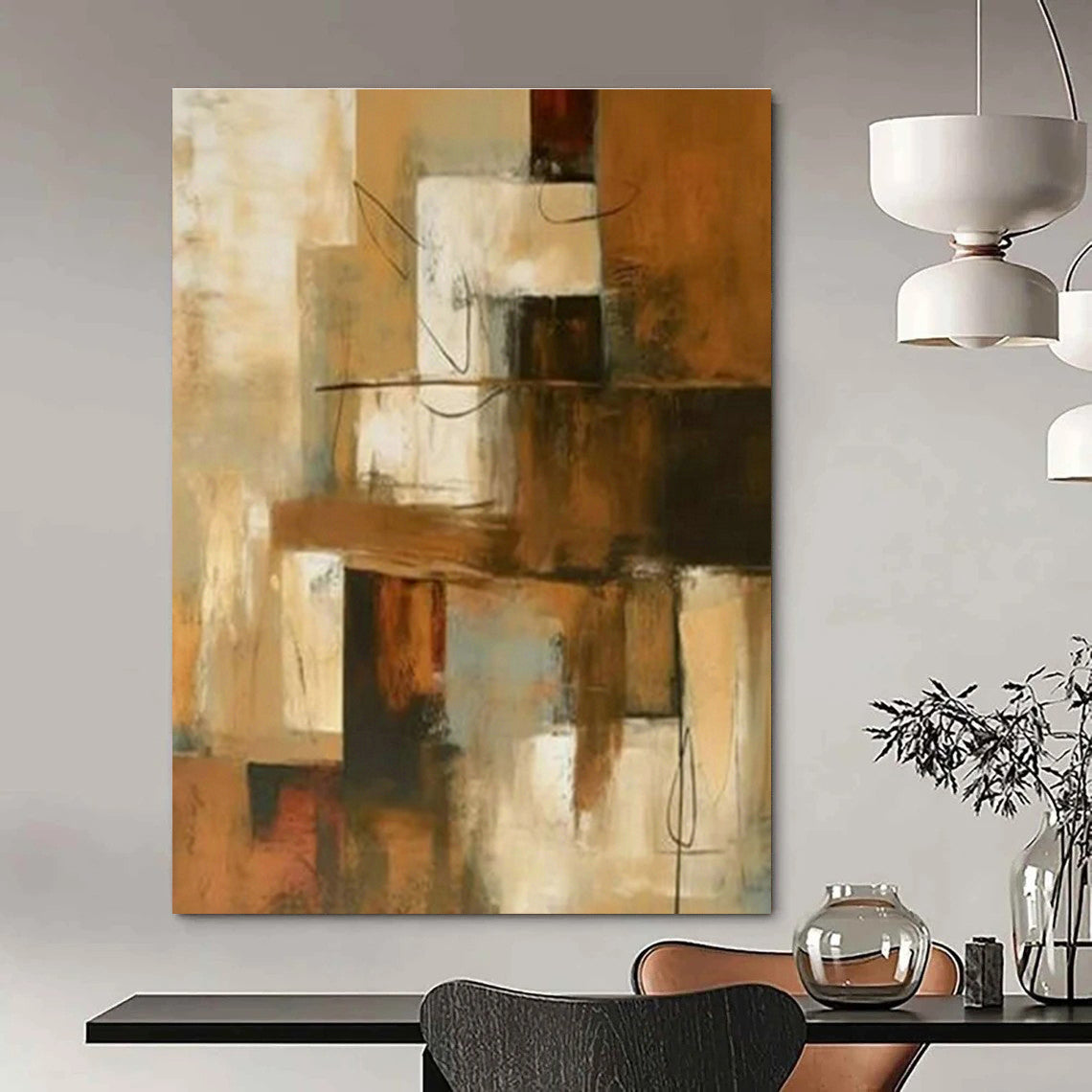 Unique Hand-Painted Abstract Canvas for Bedroom and Dining Room DLZ1441