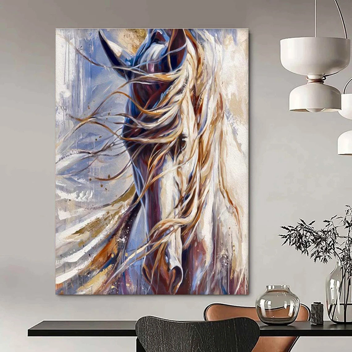 Oversized Abstract Painting for Dining Room & Cottage Bedroom DLZ2353