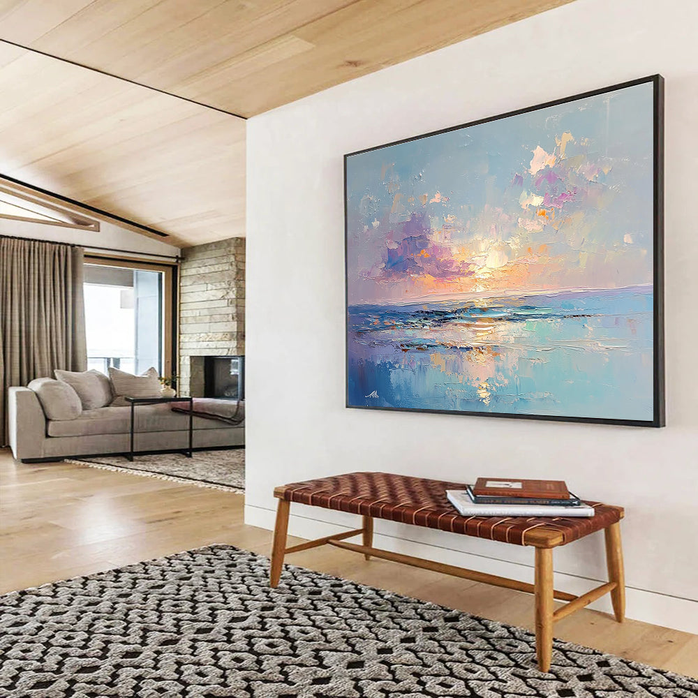 Colorful Sunset Sea - Impressionist Abstract Painting DYP010