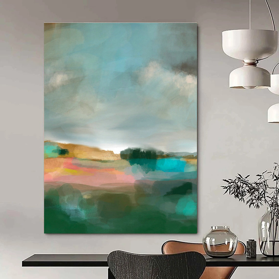 Custom Hand - Painted Abstract Murals for Bedroom and Hallway DLZ0651