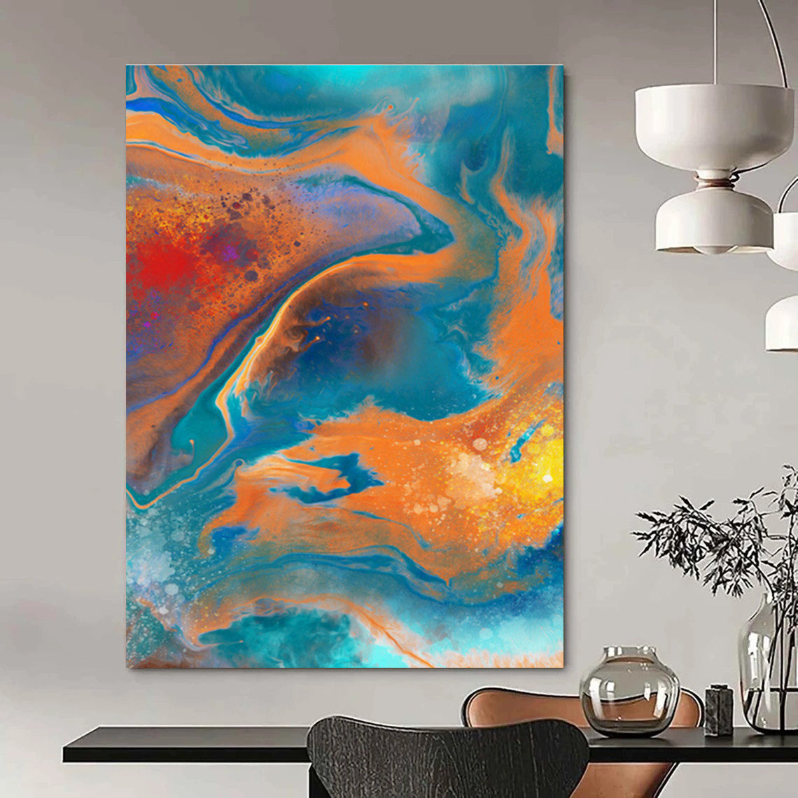 Custom Abstract Paintings for Bedroom Dressing Room Jewelry Box Inserts & Office Branding Zone Display Stand Brackets DLZ0947