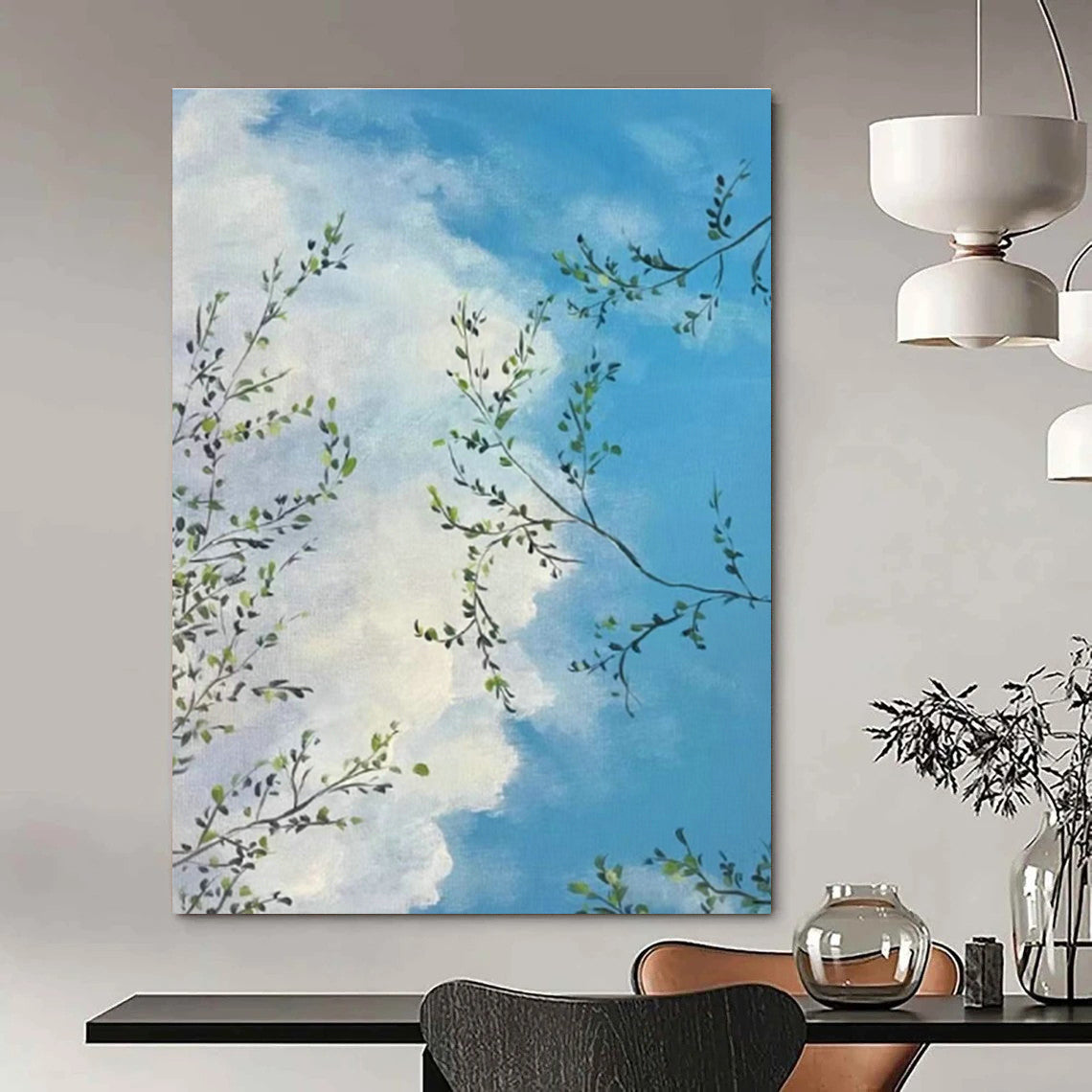 Oversized Abstract Hand - Painted Murals for Living Room Open - Shelf Kitchenettes & Entryway Umbrella Stands DLZ0604