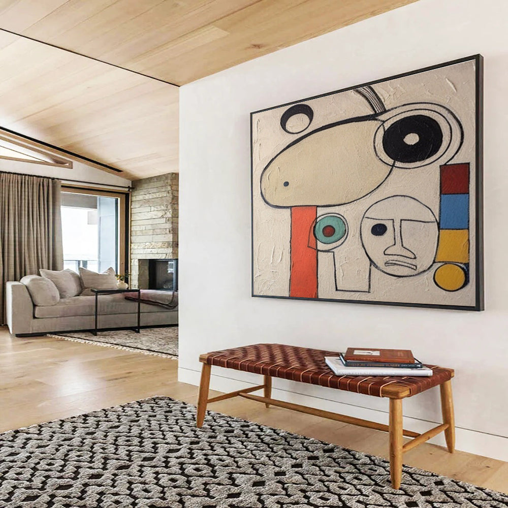 Colorful Geometric Shapes Faces Abstract Painting THY011