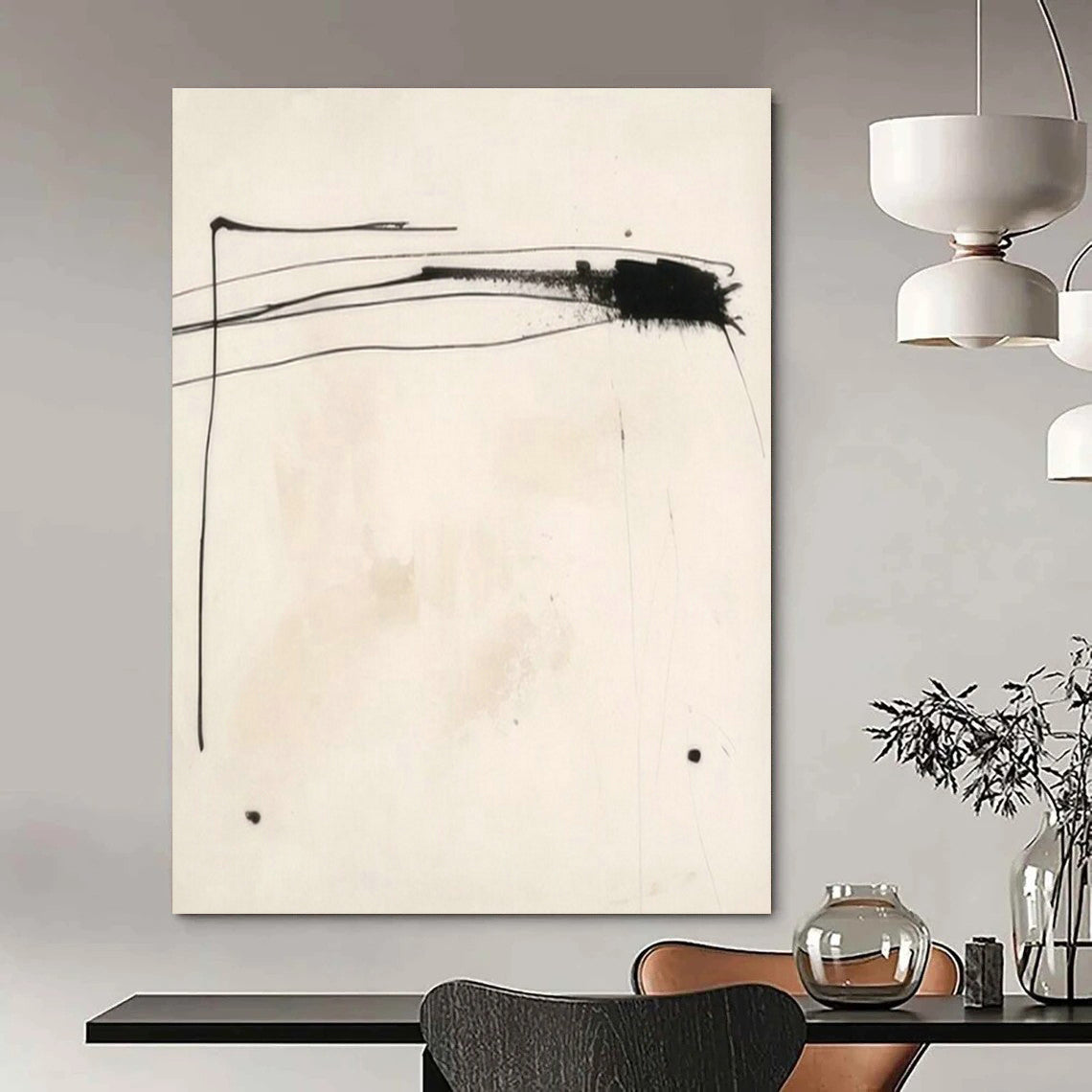 Large Customizable Hand-Painted Abstract Art for Living Room Media Console Wall and Entryway Key Organizer Wall DLZ1927