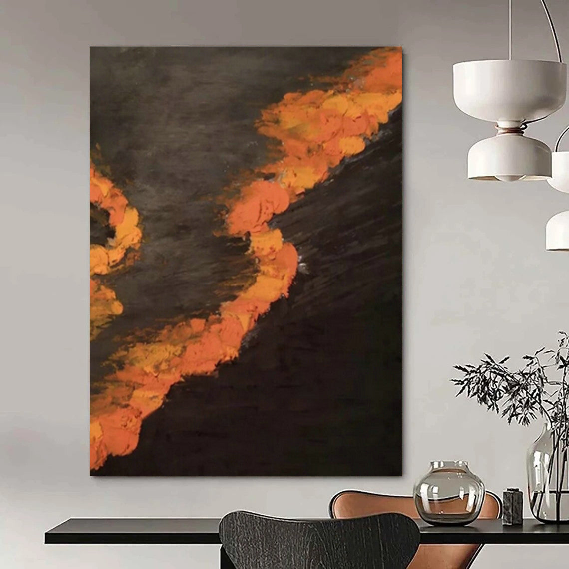 Hand-Painted Abstract Art Oil Painting, a Quality Choice for Living Room and Entrance DLZ0968