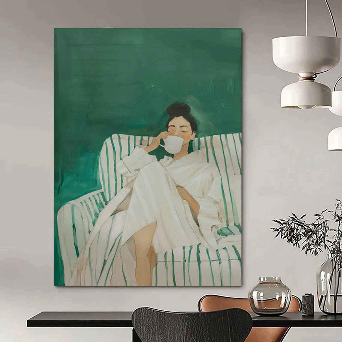 Hand - Painted Custom Abstract Canvases for Cottage Bedroom Balcony Railings & Hallway Skylights DLZ0690