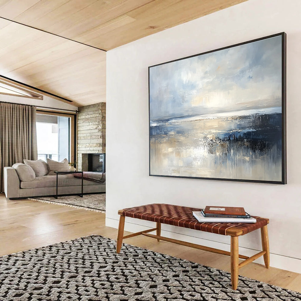 Light Sea Abstract Landscape Painting with Bright Reflections DYP437