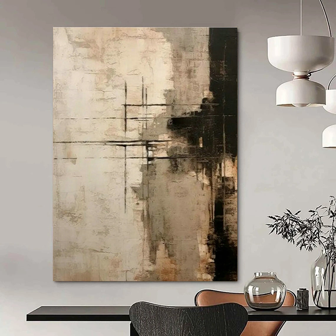 Giant - Format Custom Abstract Paintings for Dining Room Sophistication DLZ0419