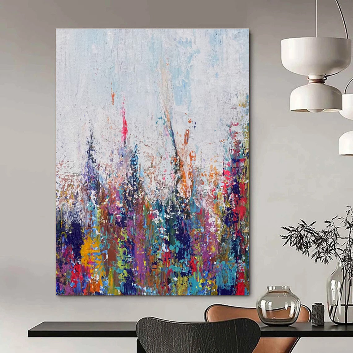 Colorful Floral Abstract Painting with Vivid Hues ADGE467