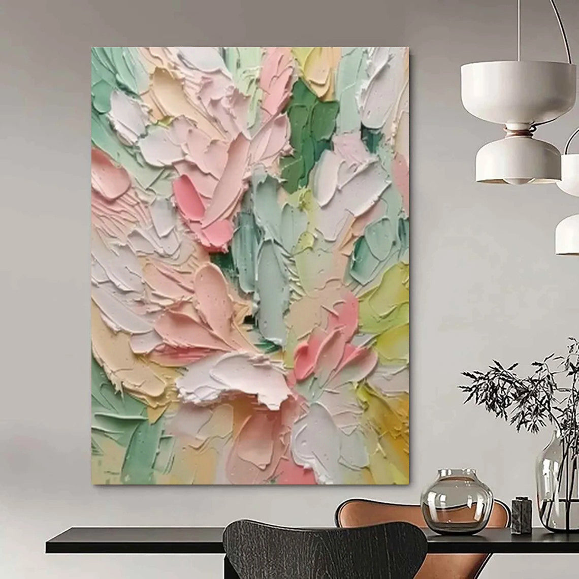 Hand - Painted Abstract Canvas Collage for Bedroom & Living Room DLZ1404