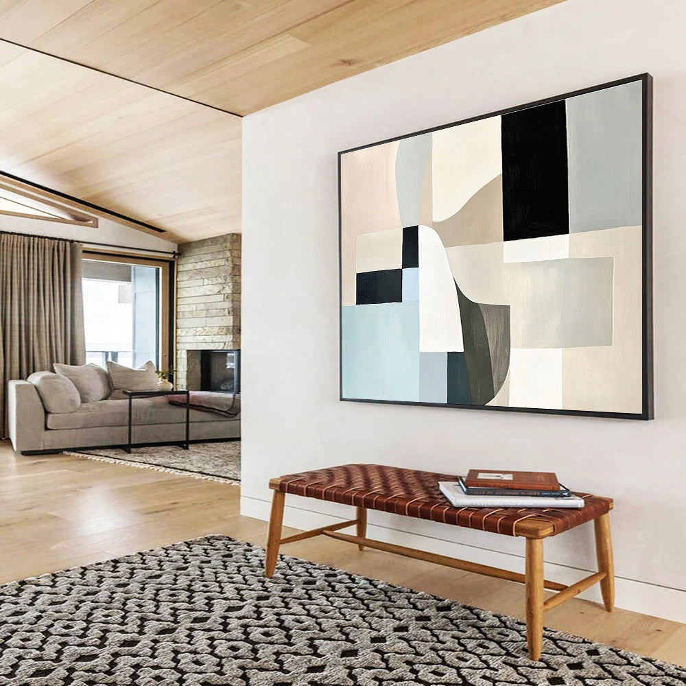 Soft - Toned Geometric Shapes Abstract Painting DYP101