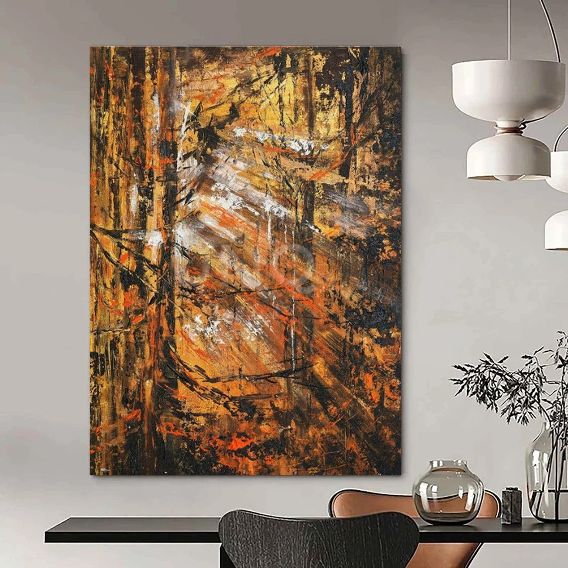 Custom Hand-Painted Abstract Painting for Cottage Living Room Candle Tray Wall & Bedroom Incense Burner Stand Wall DLZ1814