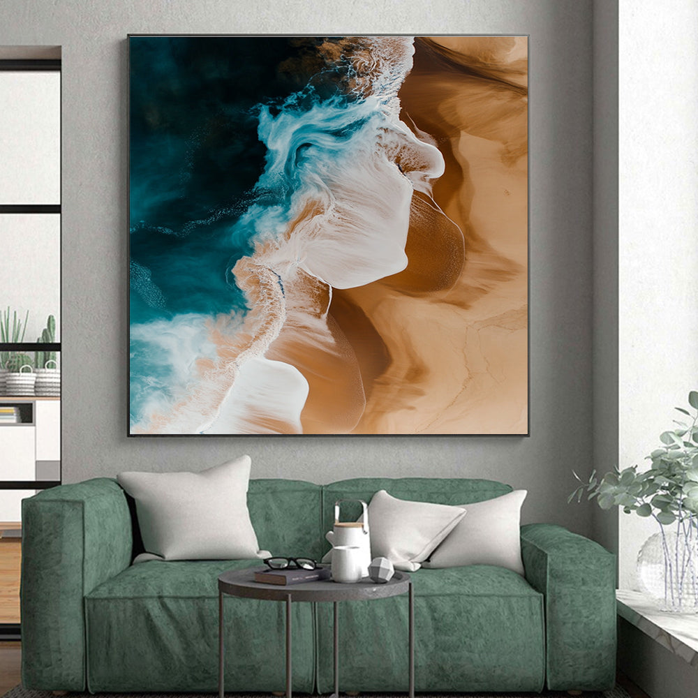 Aerial Beach Abstract with Blue and Brown Tones GER311