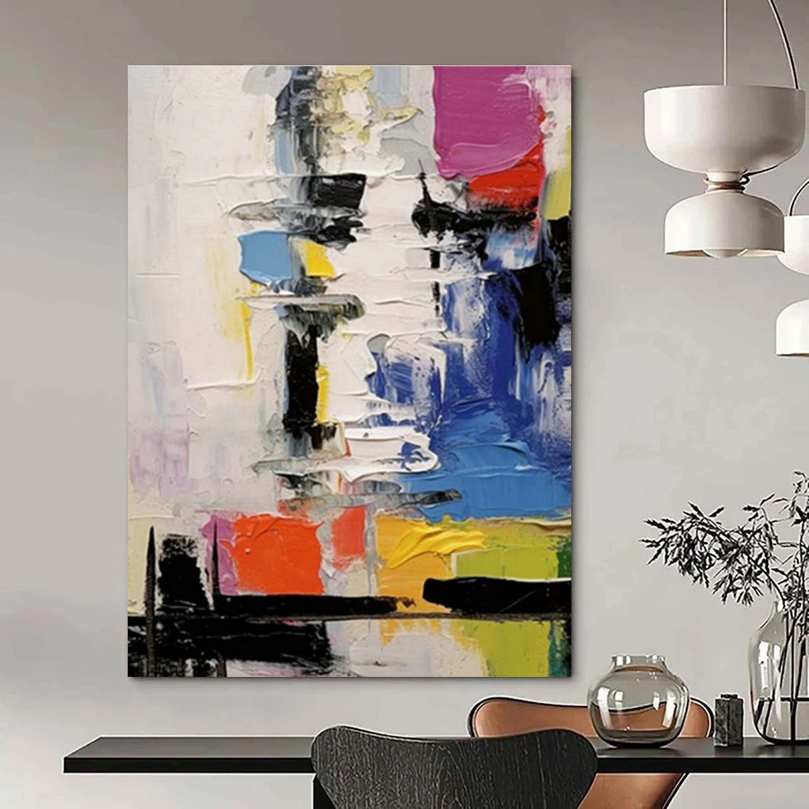 Customization of Large - sized Hand - Painted Abstract Paintings for Hallway, Enrich the Spatial Layers DLZ0368