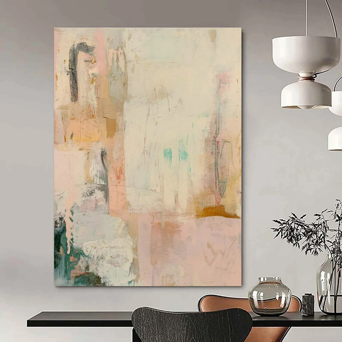 Oversized Custom Handmade Abstract Painting for Cottage Office Library Wall and Bedroom Reading Nook DLZ1839