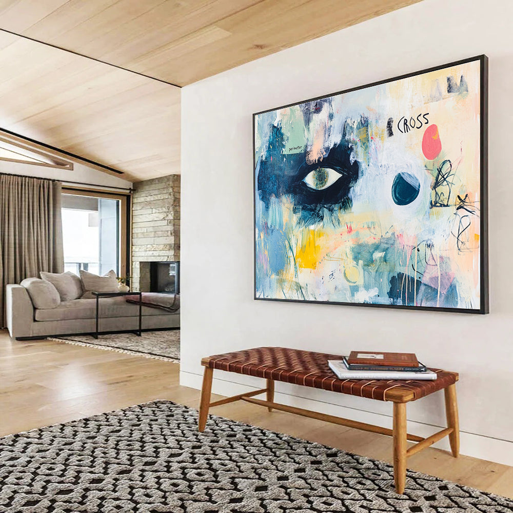 Eye and Abstract Elements Painting with Mixed Media DYP465