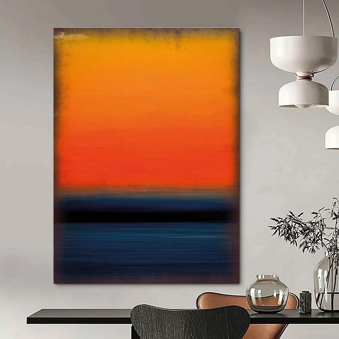 Hand-Painted Abstract Wall Decor for Cottage Office & Living Room DLZ2301