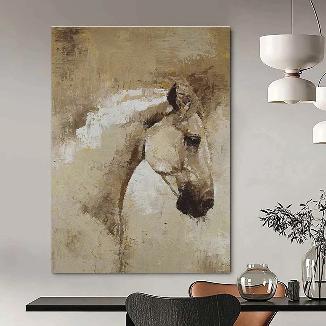 Large Customizable Handmade Abstract Painting for Bedroom Bed Footboard and Living Room Coffee Table Lower Shelf Wall DLZ1971