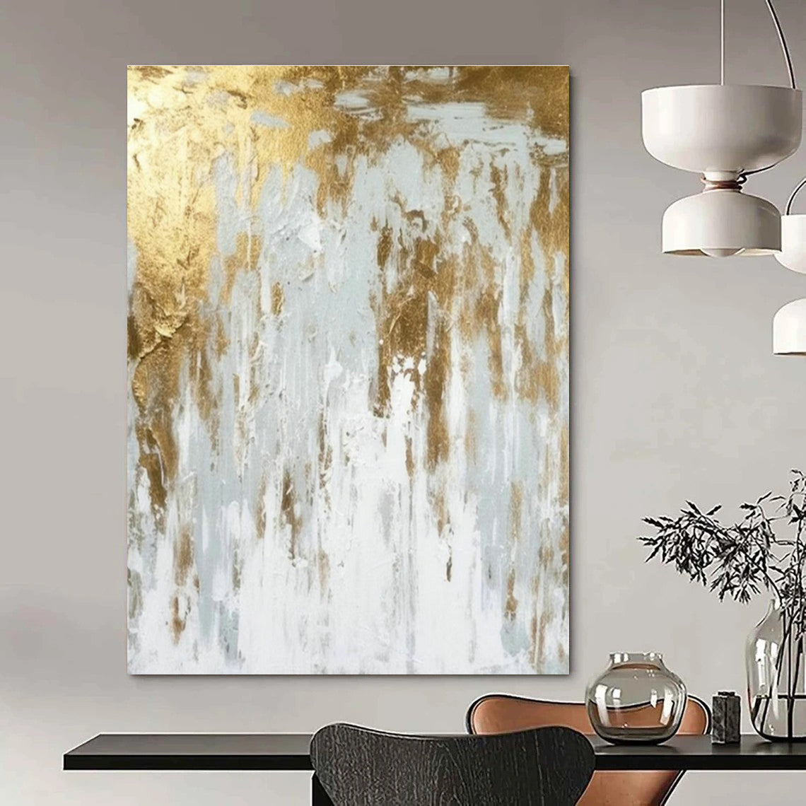 Extra-large Custom Handmade Abstract Painting for Bedroom Wardrobe Interior Wall and Dining Room China Cabinet Wall DLZ1934