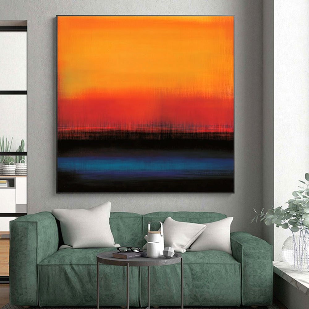 Orange Red Gradient Abstract Painting with Subtle Textures GER490