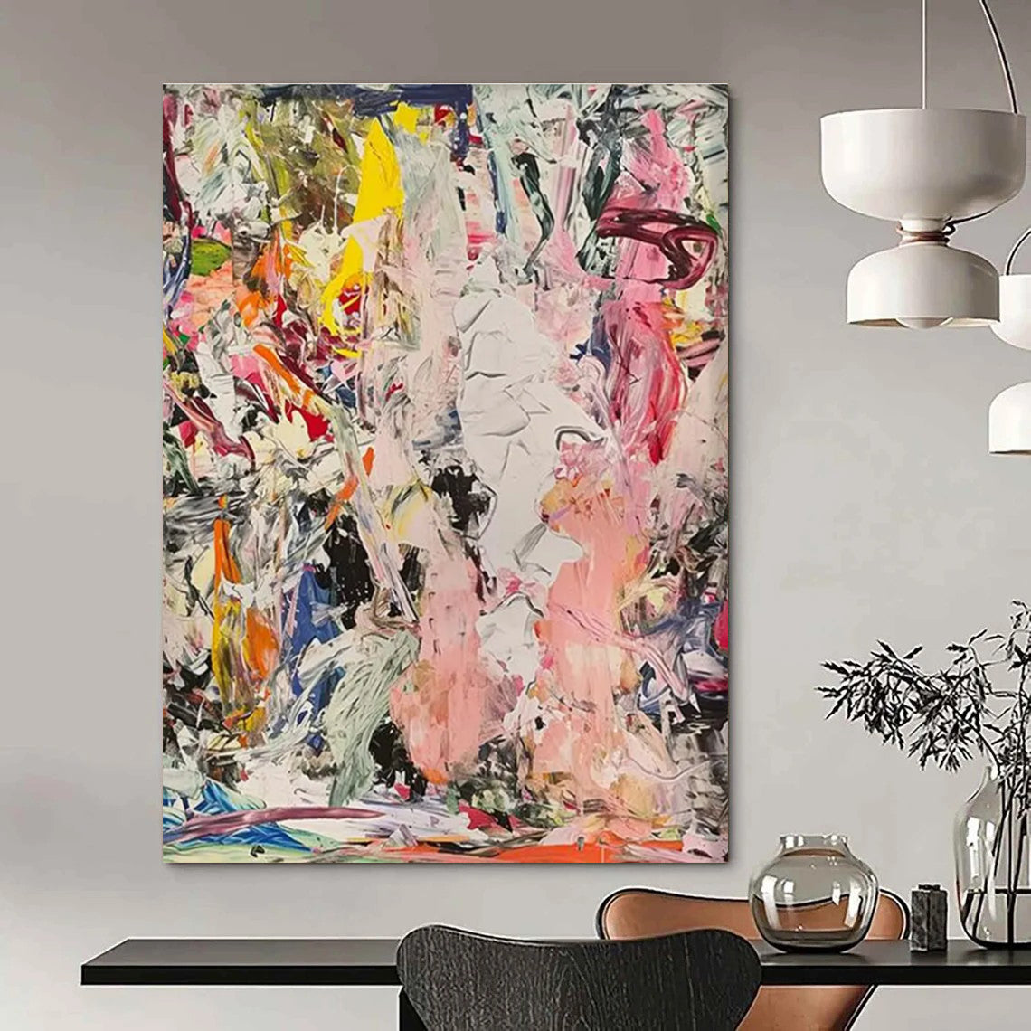 Chaotic Color Blend Abstract Painting with Vivid Strokes ADGE097