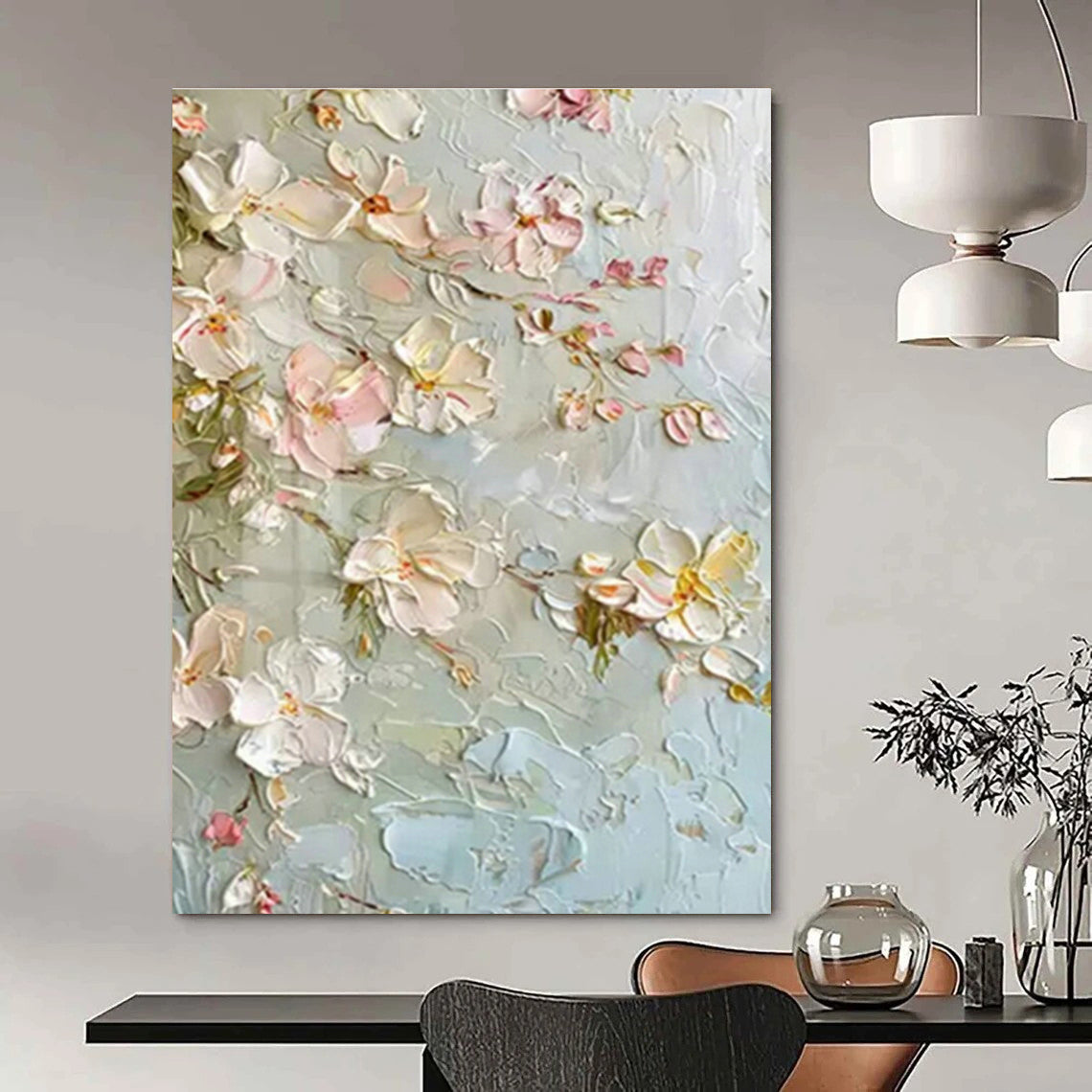 Hand - Painted Abstract Canvas Panels for Cottage Bedroom & Entryway DLZ1399