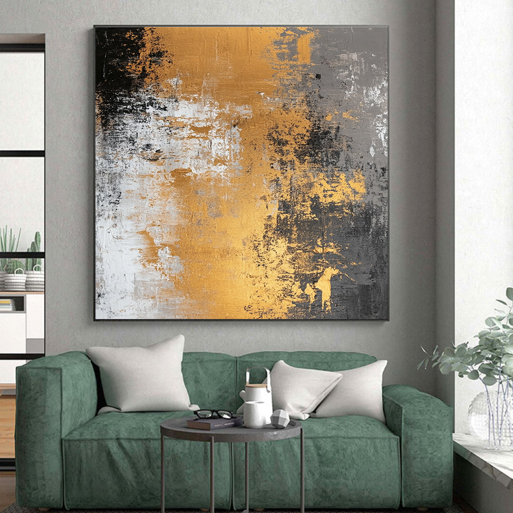 Gold - Accented Grunge Abstract with Gray, White, and Gold GER318