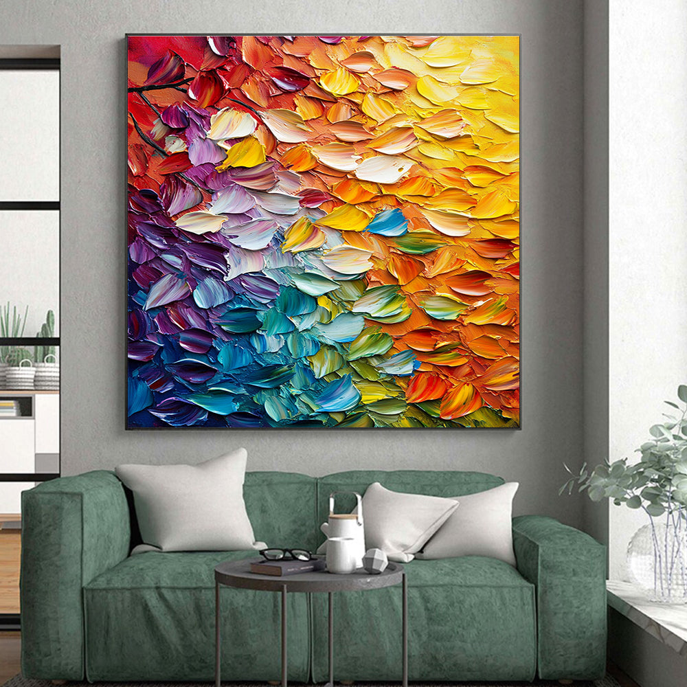 Colorful Textured Leaves Abstract Painting GER833