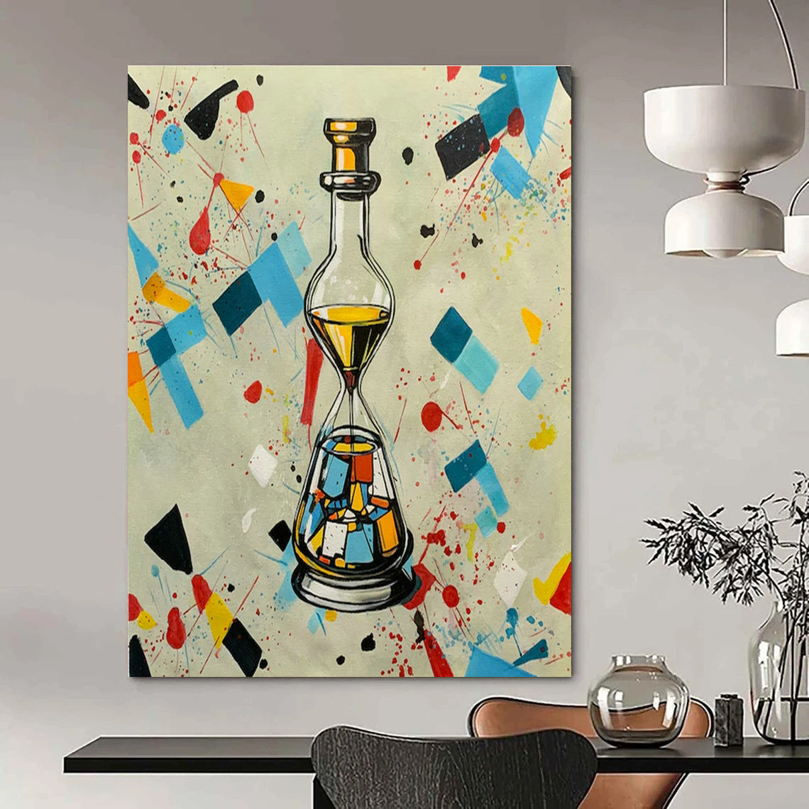 Custom Hand-Painted Abstract Wall Art for Bedroom and Cottage Office DLZ1594