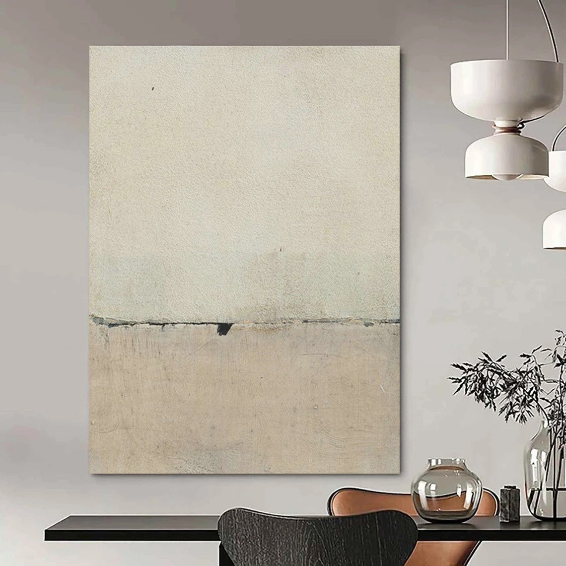Hand-Painted Abstract Wall Tapestry with Embroidered Details for Hallway & Entryway DLZ1427