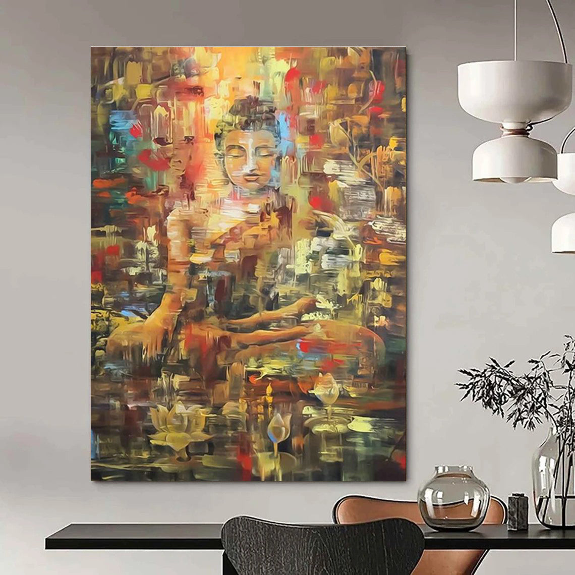 Large Hand-Painted Abstract Wall Art for Cottage Dining Room & Bedroom DLZ2327