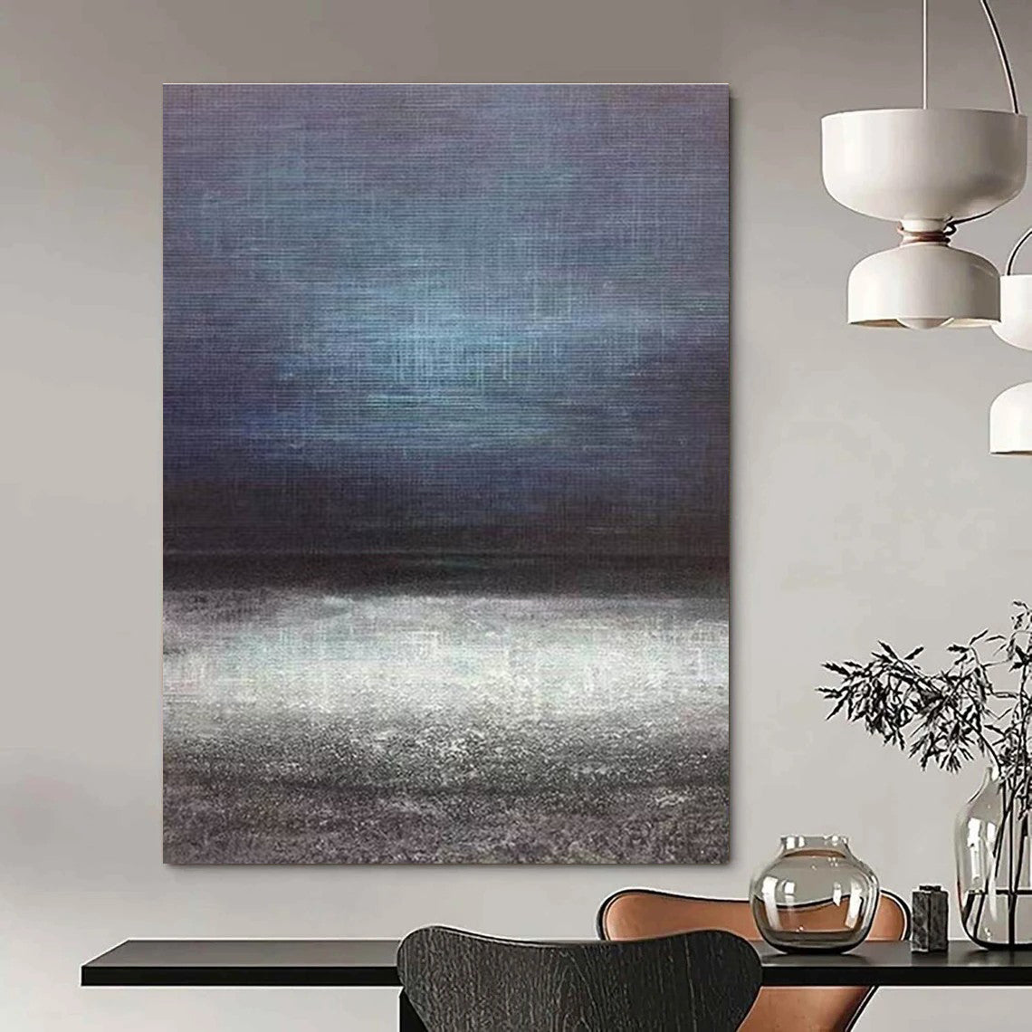 Blue Gray Abstract Gradient Painting ADGE259