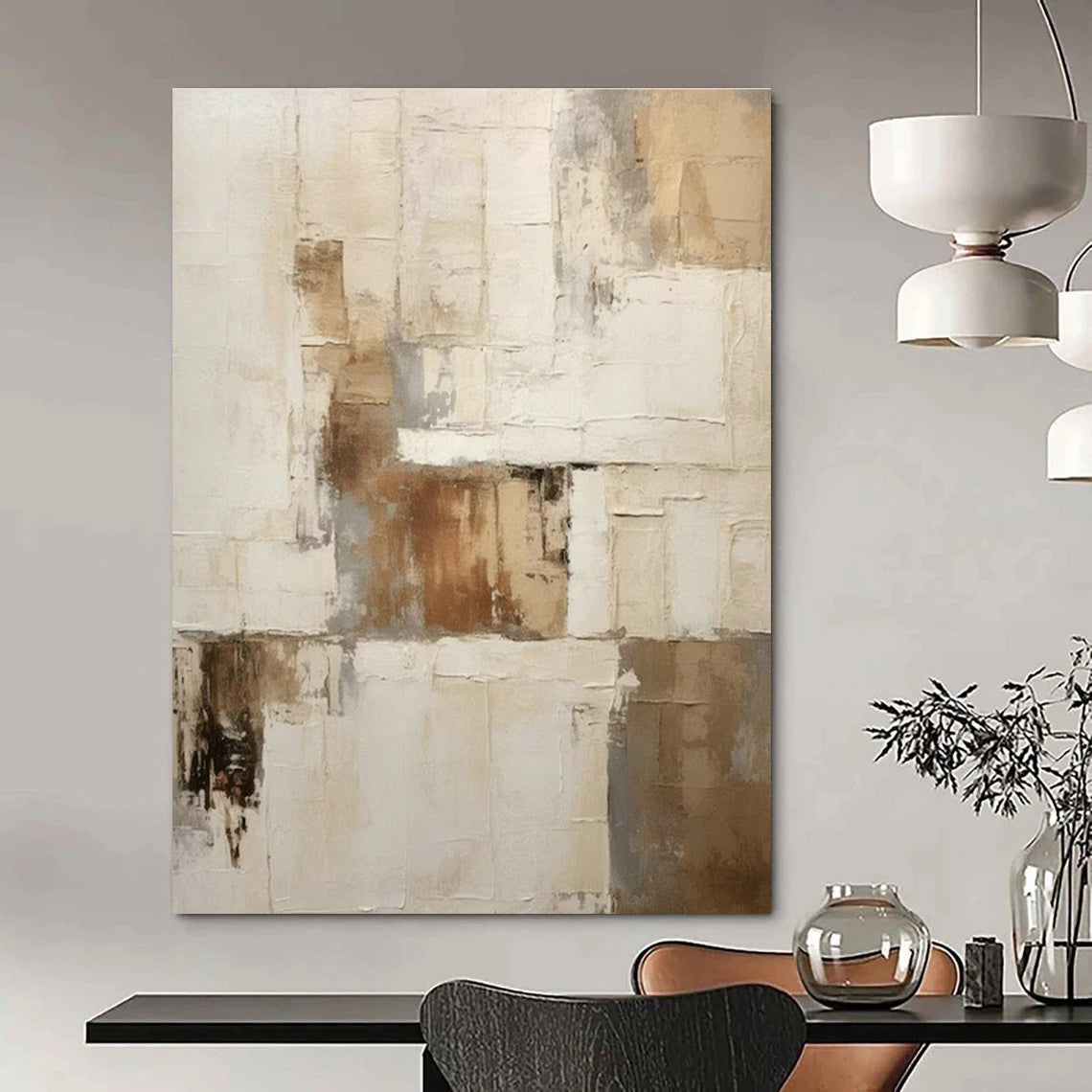 Hand - Painted Oversized Abstract Gem for Living Room & Office DLZ1317