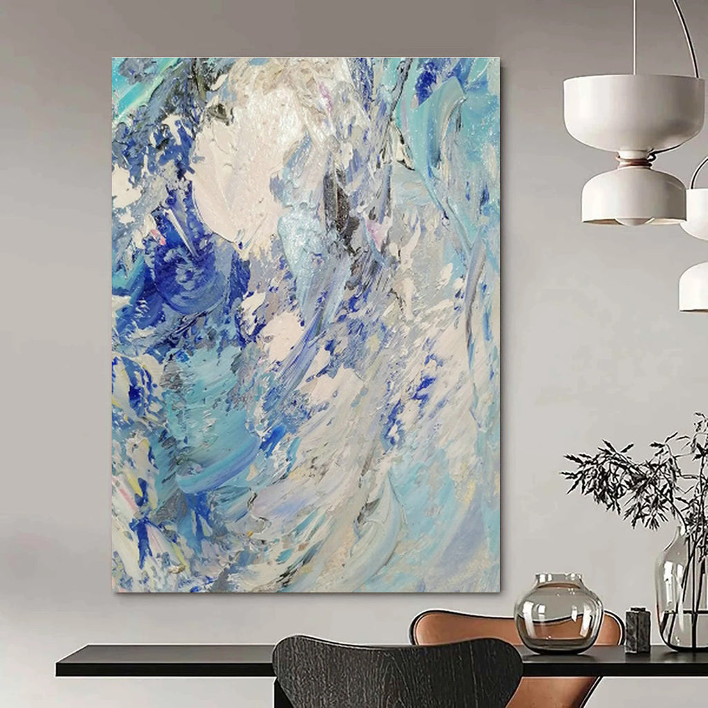 Oversized Hand-Painted Abstract Painting for Dining Room & Entryway DLZ1295