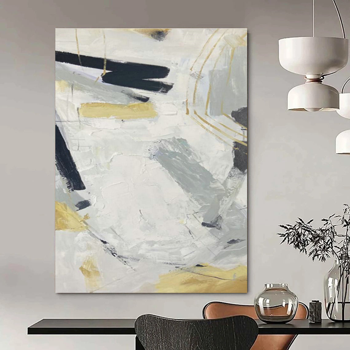 Hand-Painted Abstract Artwork for Cottage Living Room & Hallway DLZ2287