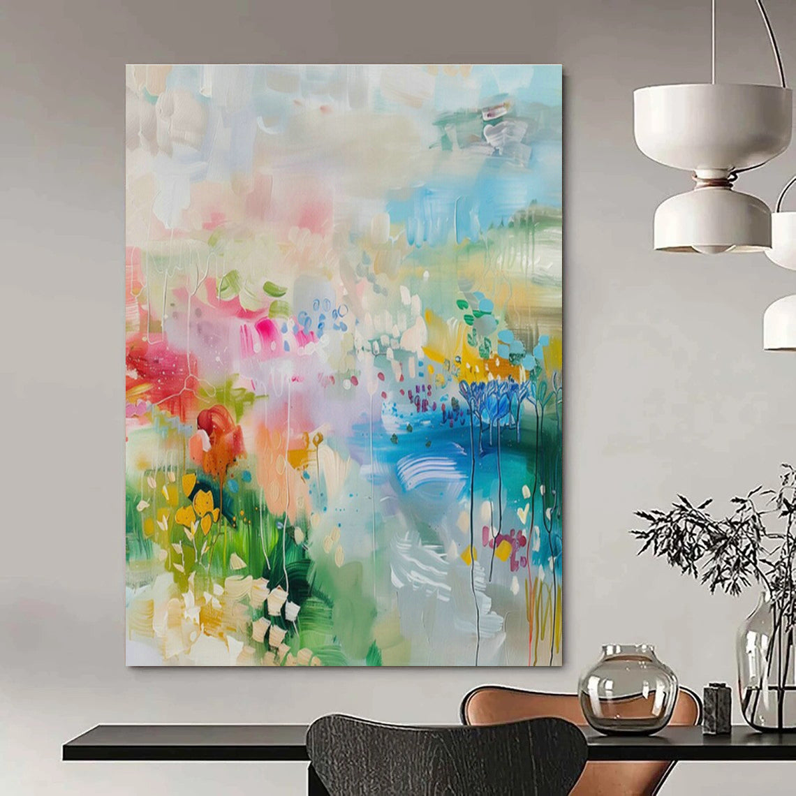 Grandiose Custom-Formulated Handmade Abstract Painting for Bedroom & Living Room DLZ2089