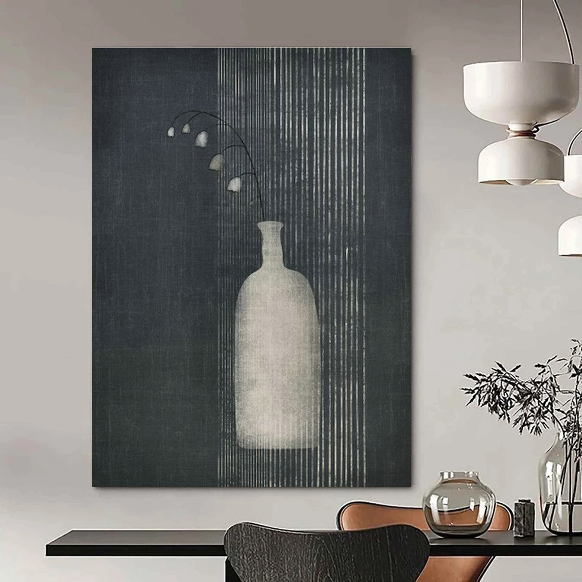 Custom - Printed Hand - Painted Abstract Canvas for Office & Entryway DLZ1373