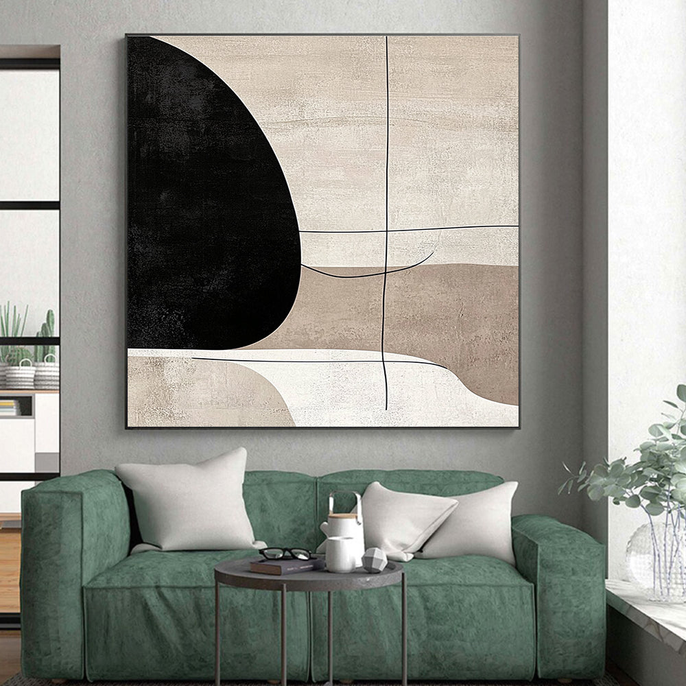 Minimalist Abstract Painting with Geometric Shapes GER418