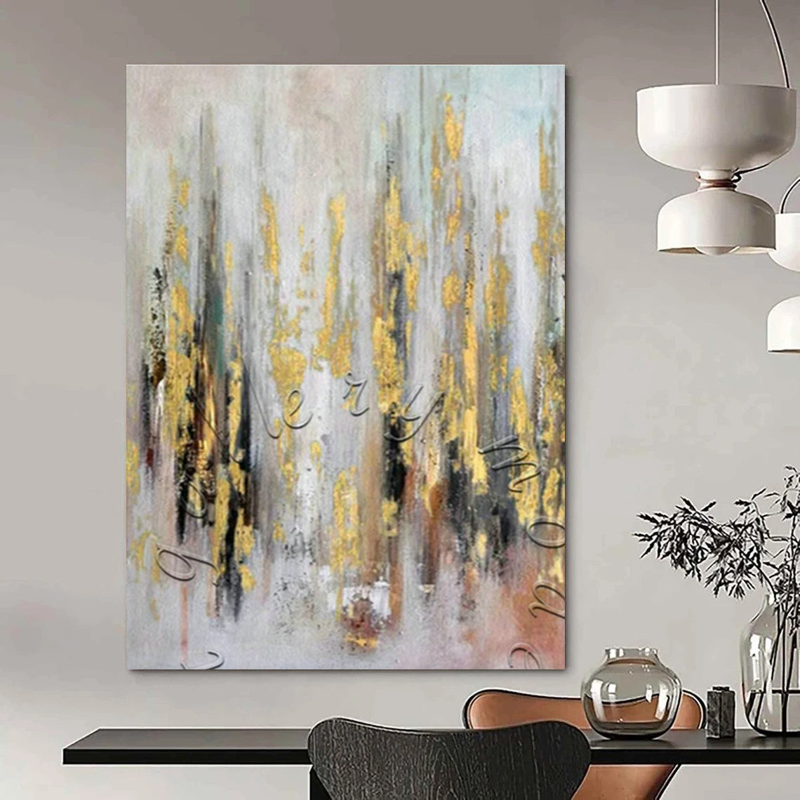 Customizable Handmade Abstract Art for Cottage Dining Room Salt Cellar Wall & Entryway Dog Collar Hanger Wall DLZ1778