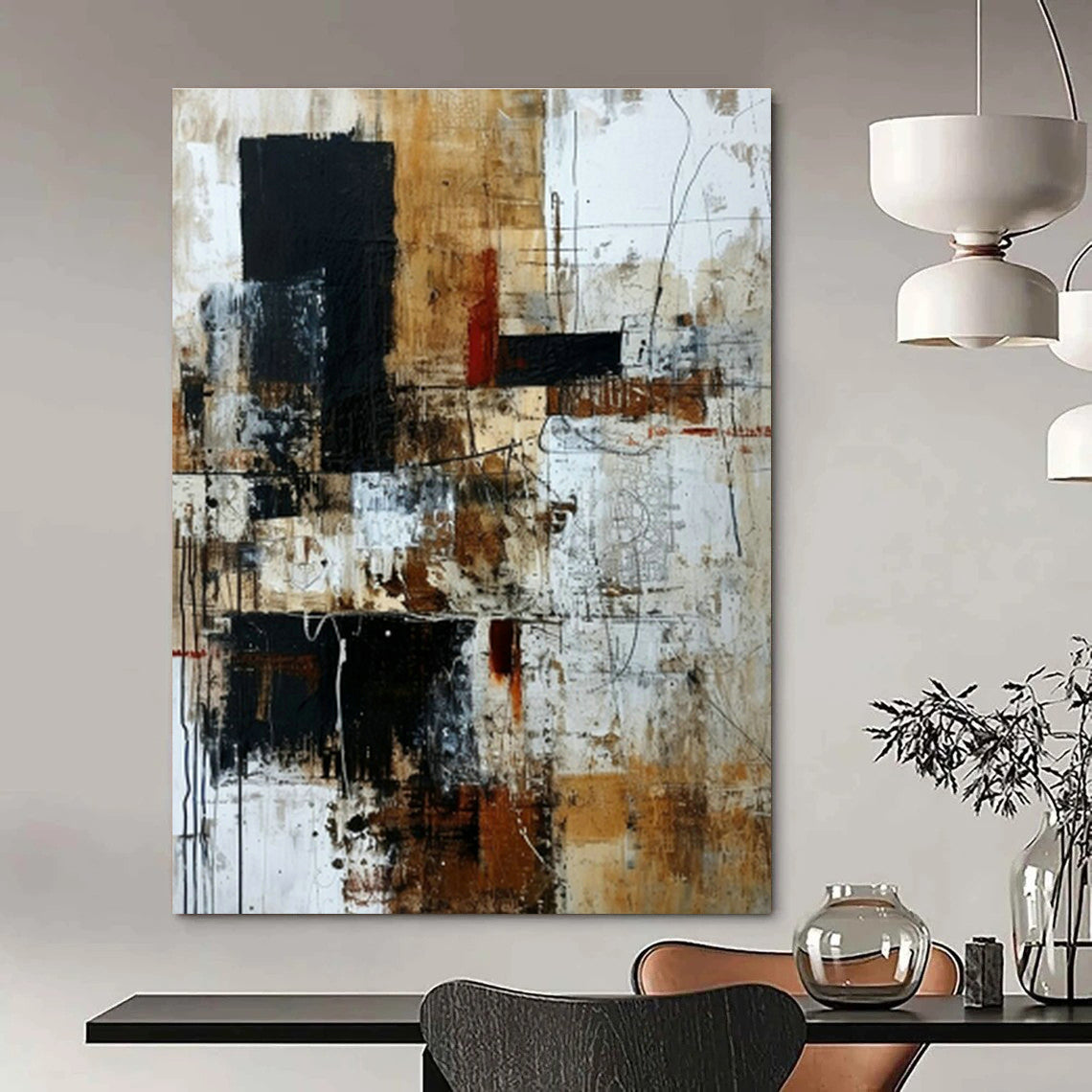 Extraordinary Handcrafted Abstract Painting for Dining Room & Hallway DLZ1337