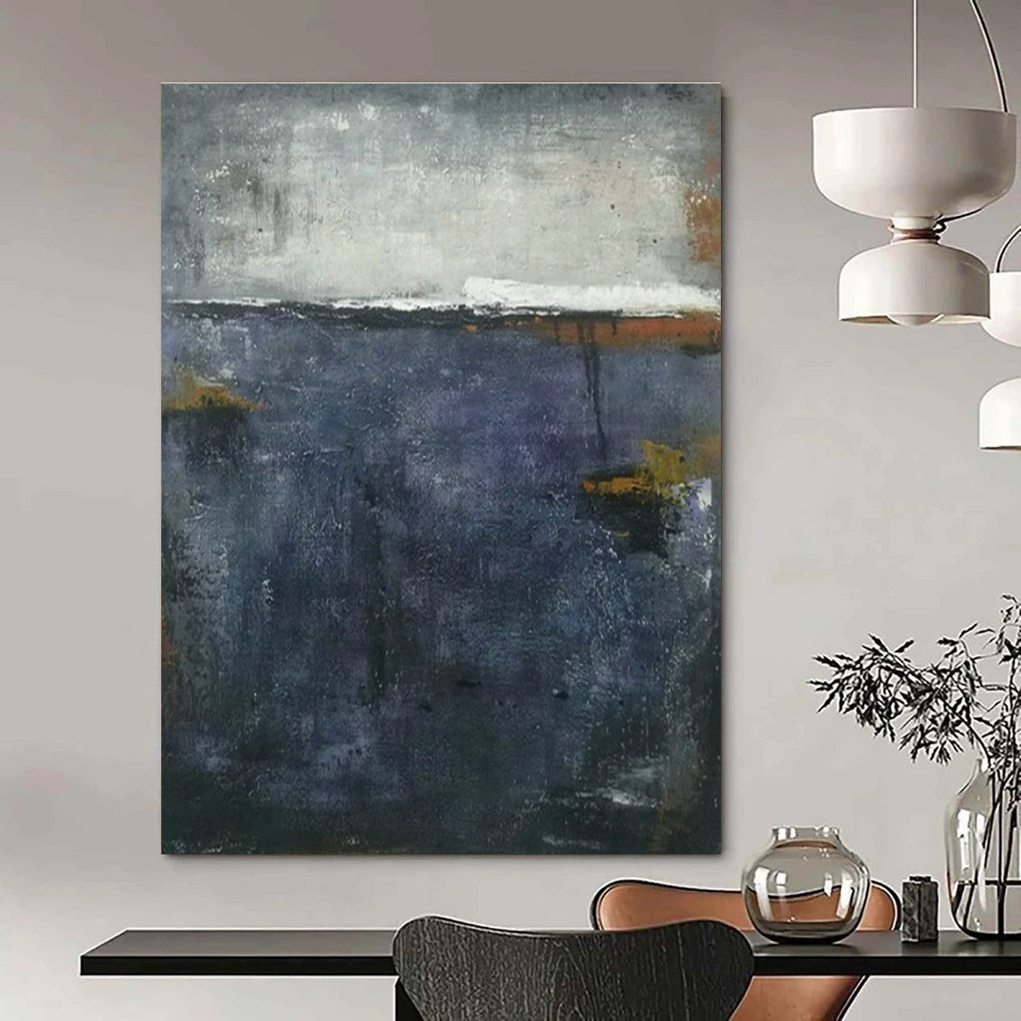 Original Handmade Abstract Painting for Dining Room Table Runner Wall & Entryway Welcome Mat Storage Niche DLZ1795