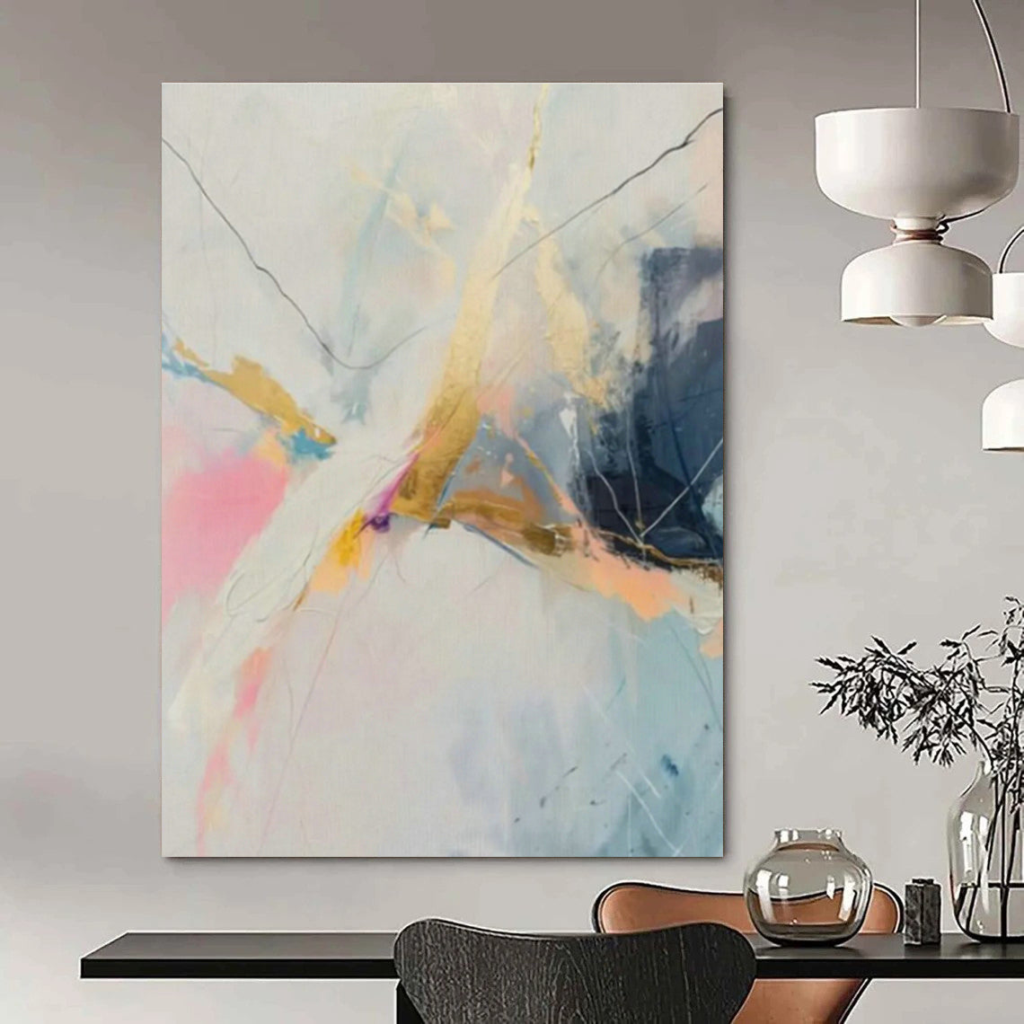 Bespoke Oversized Abstract Artwork for Entryway & Dining Room DLZ1002