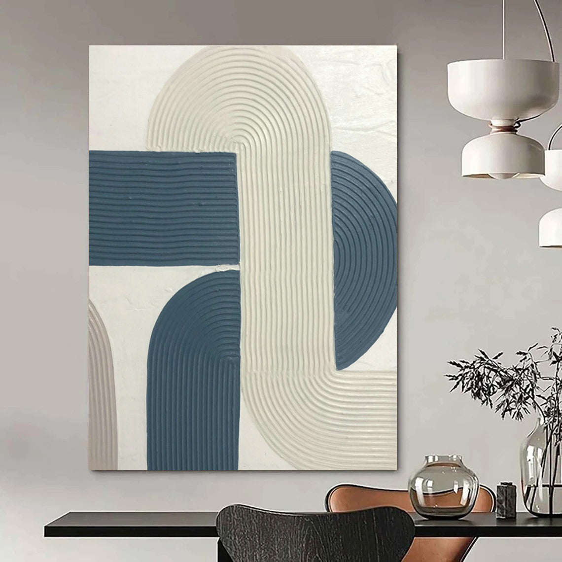 Oversized Custom Abstract Canvas for Cottage Dining Room & Hallway DLZ1170
