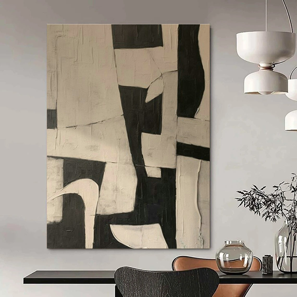 Oversized Custom Handmade Abstract Wall Decor for Cottage Office Loft and Bedroom Walk-out Balcony DLZ1874