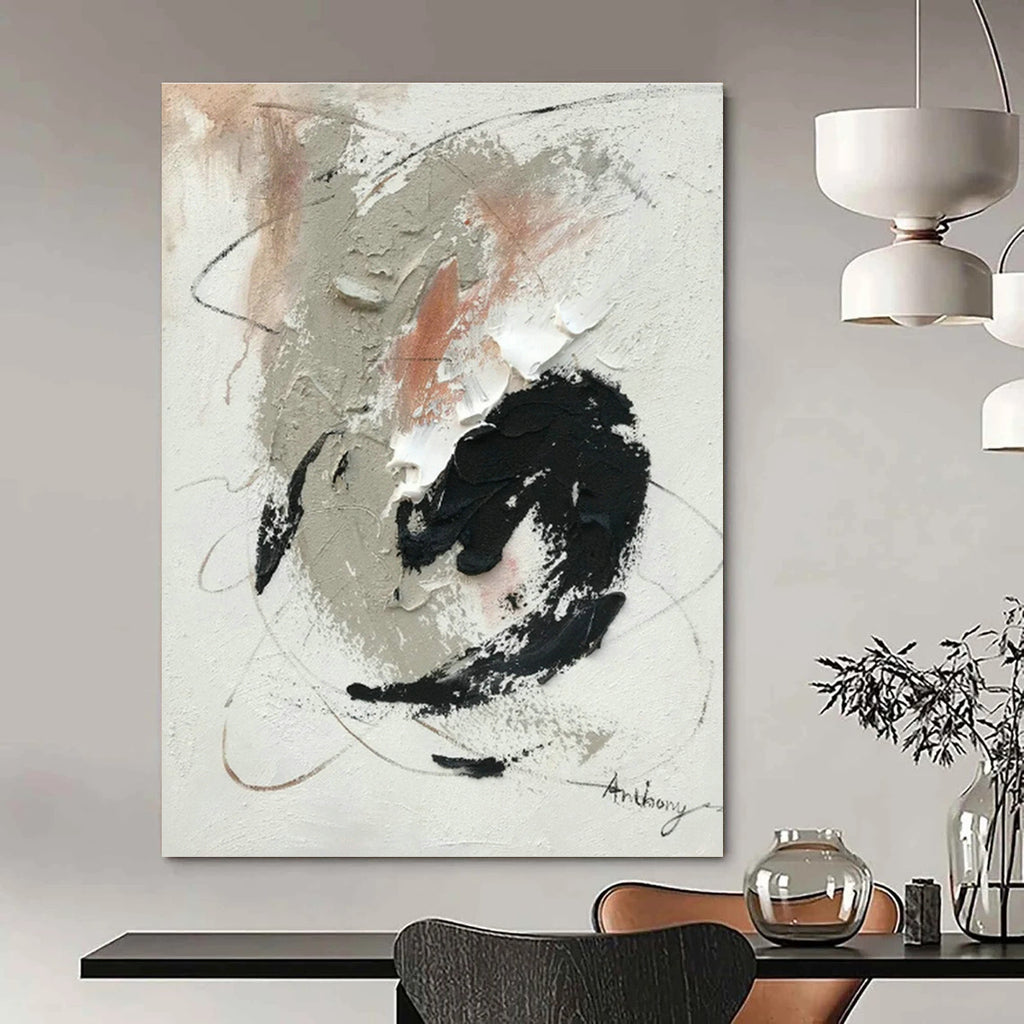 Large Hand - Painted Abstract Canvases for Hallway Staircase Landings & Office Pantries DLZ0819