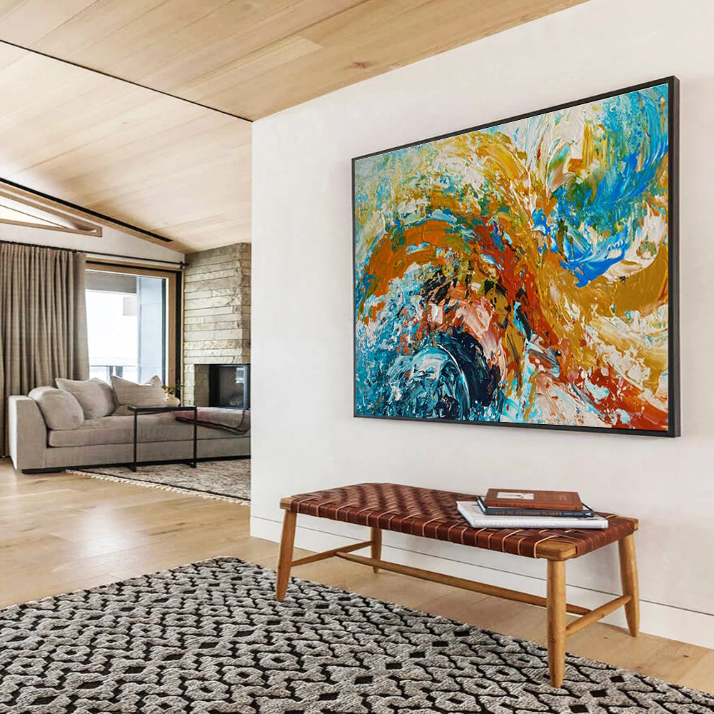 Color Burst Abstract Painting with Energetic Hues THY359